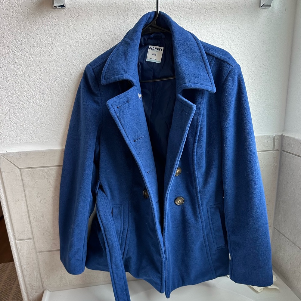 Navy blue old nave pea coat, good condition